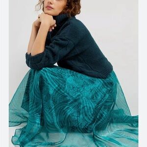 NWT Anthropologie Skirt dual layer